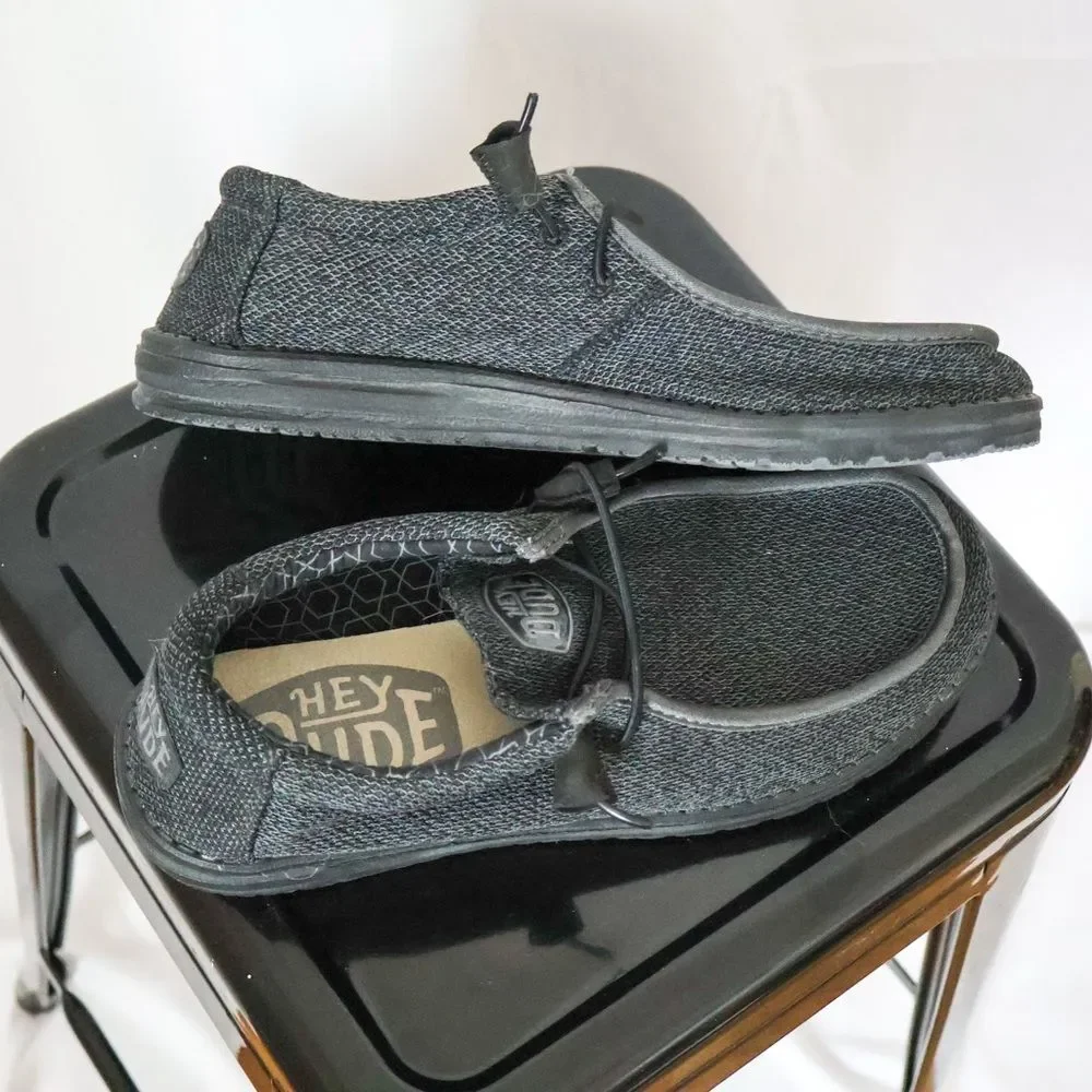 Hey Dude Wally Sox Micro Casual Shoe Total Black - Picture 3 of 8